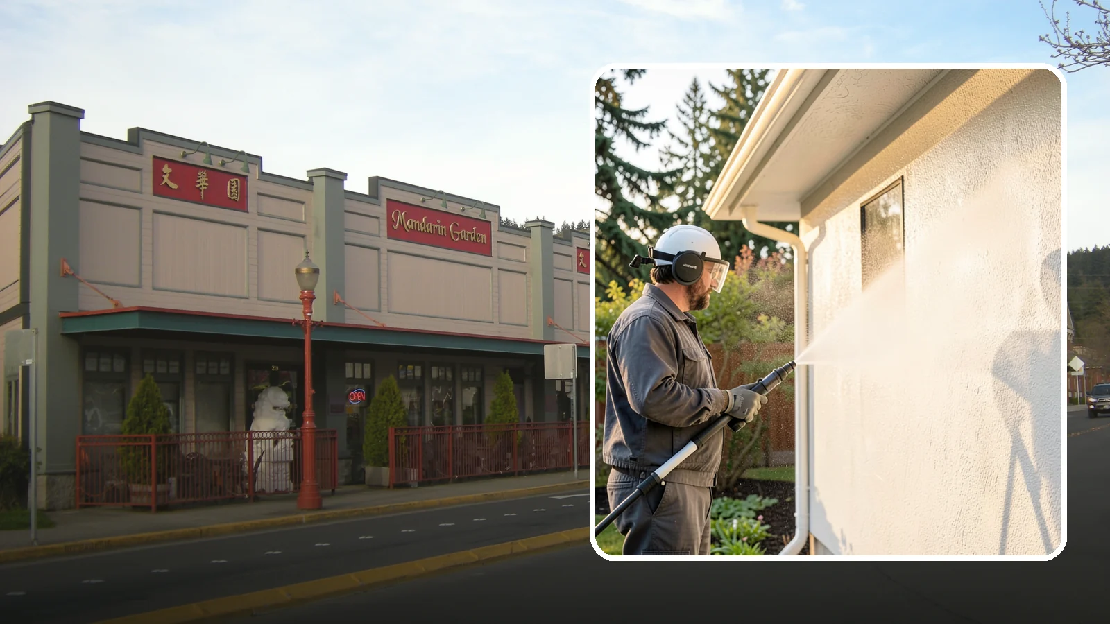 Stucco Soft Wash in Issaquah, King County, WA - Stucco soft wash removes algae and staining from textured stucco using low pressure that protects its porous, delicate surface.