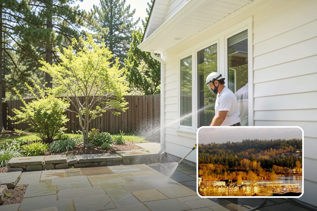 Stucco Soft Wash in Kenmore, King County, WA - Cleans porous stucco without chipping its texture