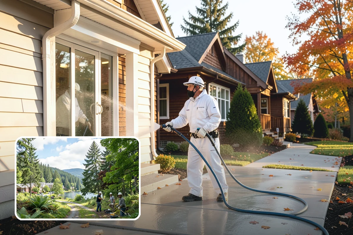 Stucco Soft Wash in Lake Forest Park, King County, WA - Cleans porous stucco without chipping its texture