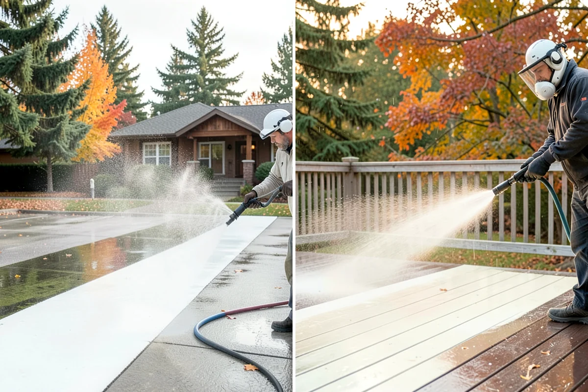 Stucco Soft Wash in Lake Forest Park, King County, WA - Examine the stucco texture and identify staining