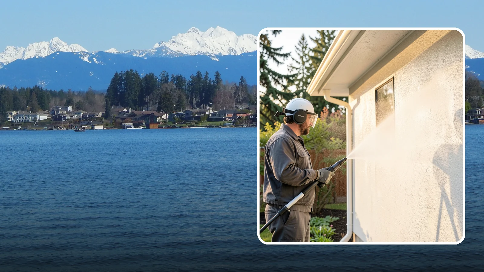 Stucco Soft Wash in Lake Stevens, Snohomish County, WA - Stucco soft wash removes algae and staining from textured stucco using low pressure that protects its porous, delicate surface.