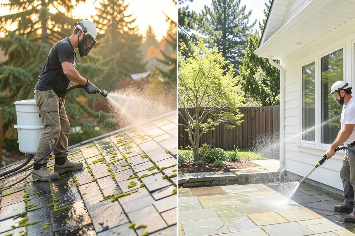 Stucco Soft Wash in Lake Stevens, Snohomish County, WA - Examine the stucco texture and identify staining
