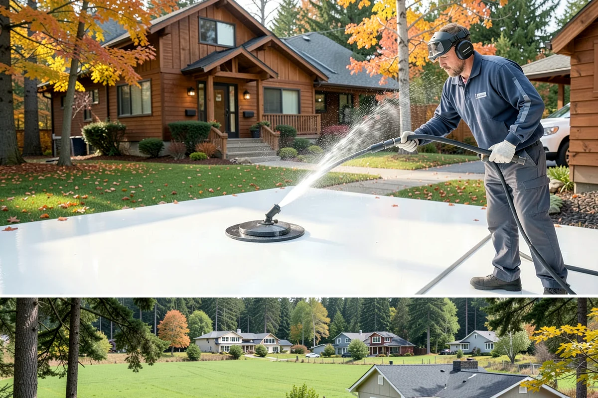 Stucco Soft Wash in Lyman, Skagit County, WA - Best in the milder, drier stretches so the porous stucco can dry properly after washing.