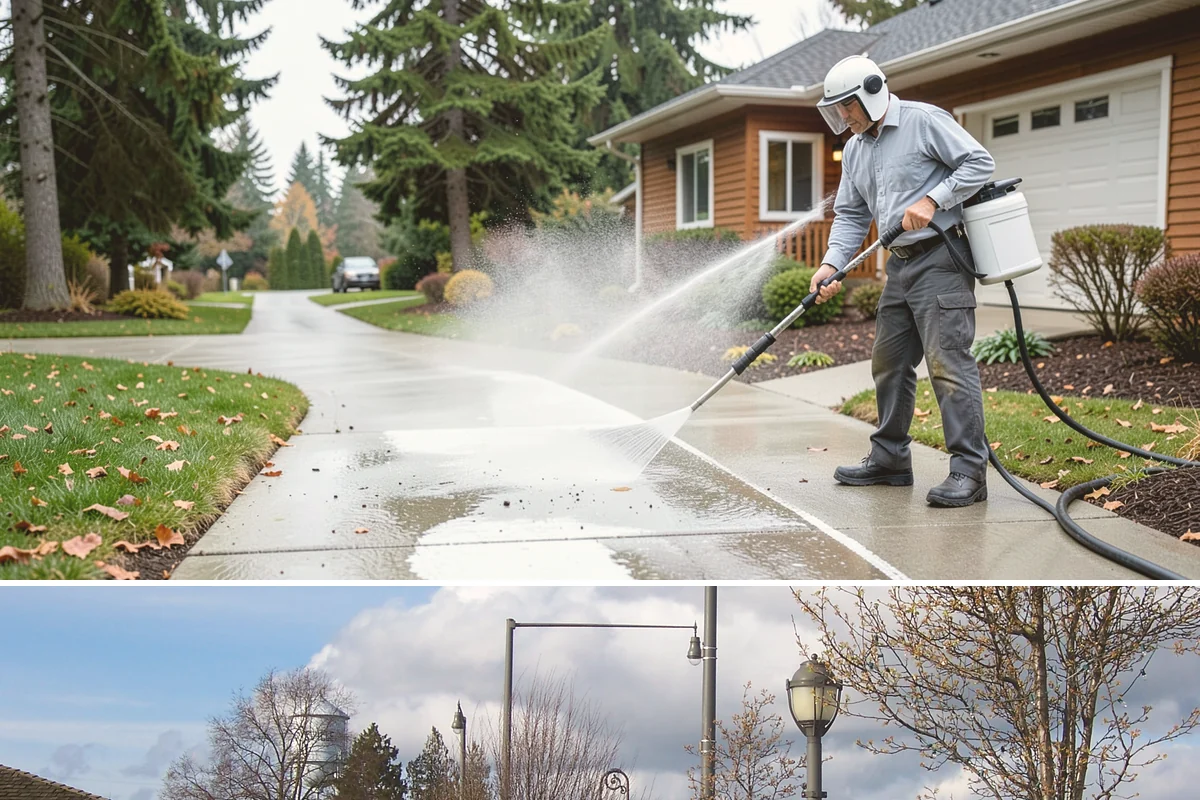 Stucco Soft Wash in Marysville, Snohomish County, WA - Best in the milder, drier stretches so the porous stucco can dry properly after washing.