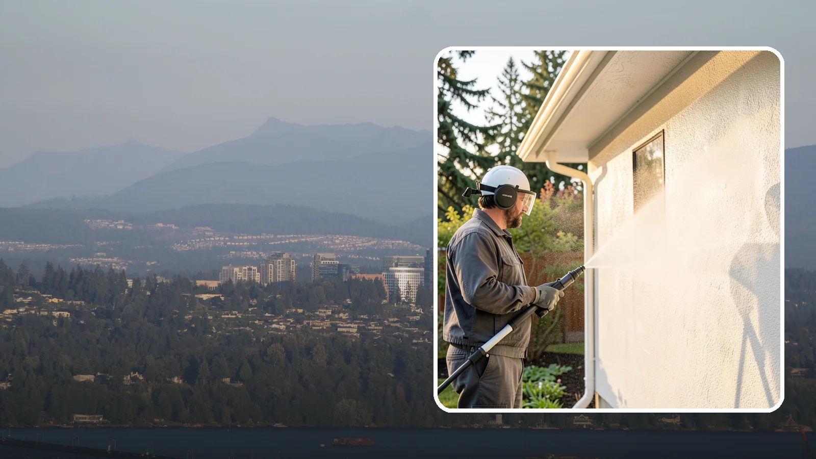 Stucco Soft Wash in Medina, King County, WA - Stucco soft wash removes algae and staining from textured stucco using low pressure that protects its porous, delicate surface.