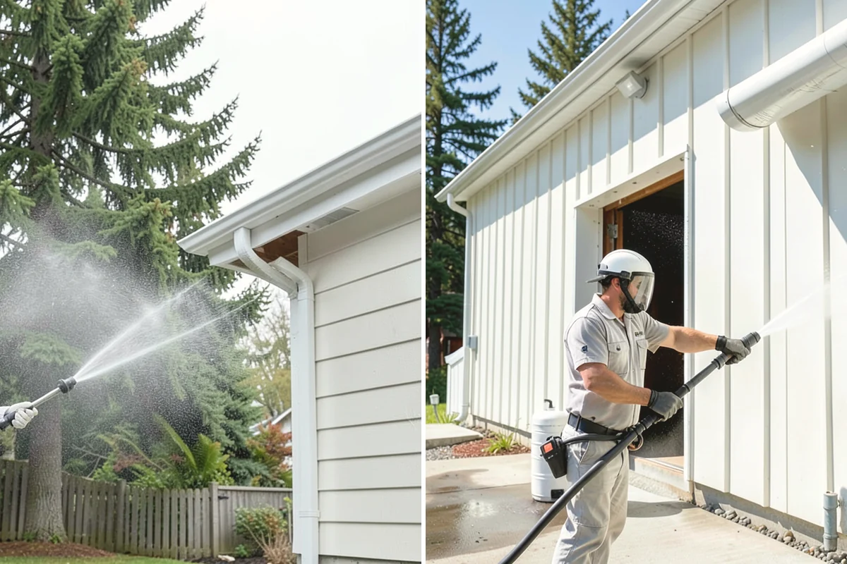 Stucco Soft Wash in Mill Creek, Snohomish County, WA - Examine the stucco texture and identify staining