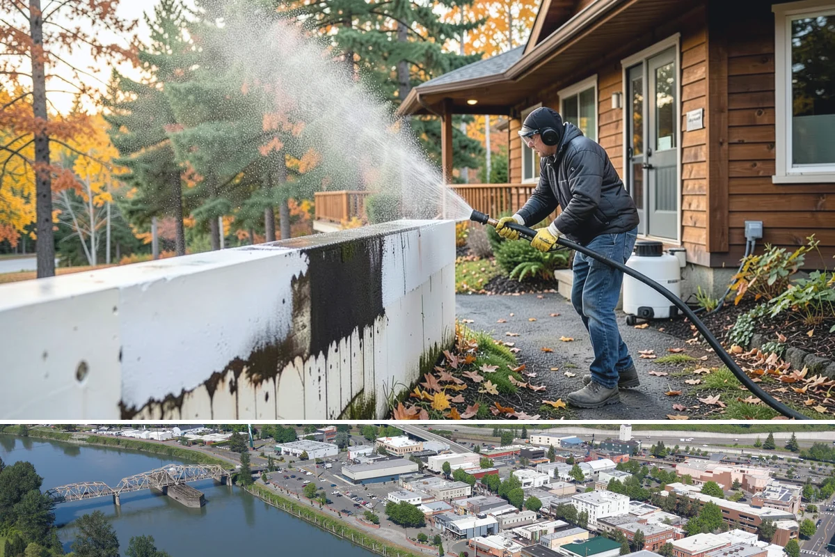 Stucco Soft Wash in Mount Vernon, Skagit County, WA - Best in the milder, drier stretches so the porous stucco can dry properly after washing.