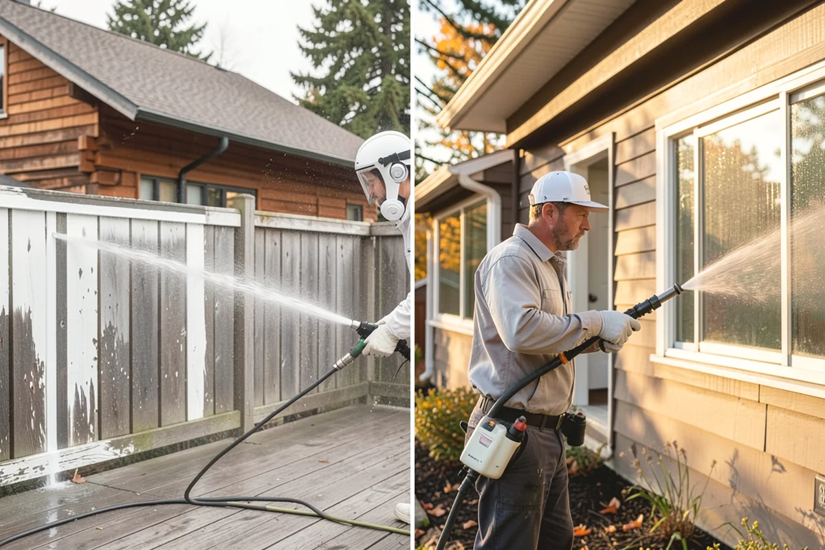 Stucco Soft Wash in Mountlake Terrace, Snohomish County, WA - Examine the stucco texture and identify staining