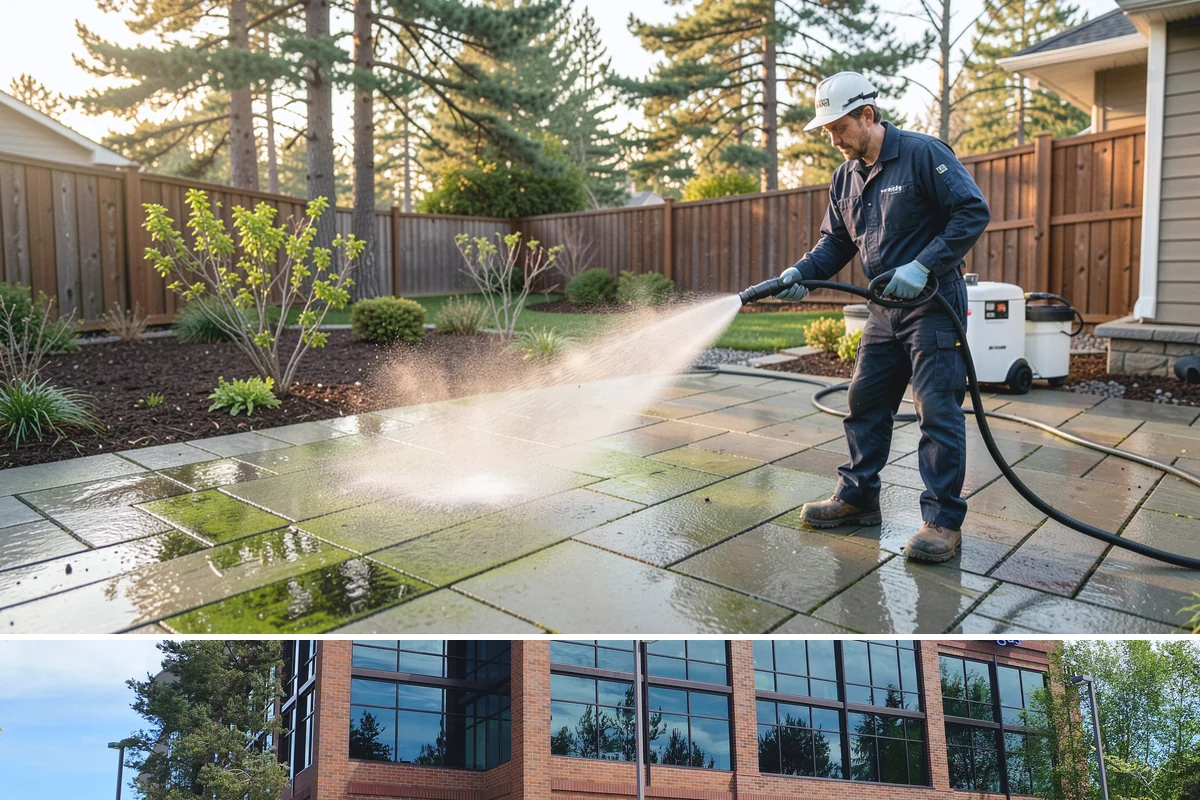 Stucco Soft Wash in Mountlake Terrace, Snohomish County, WA - Best in the milder, drier stretches so the porous stucco can dry properly after washing.