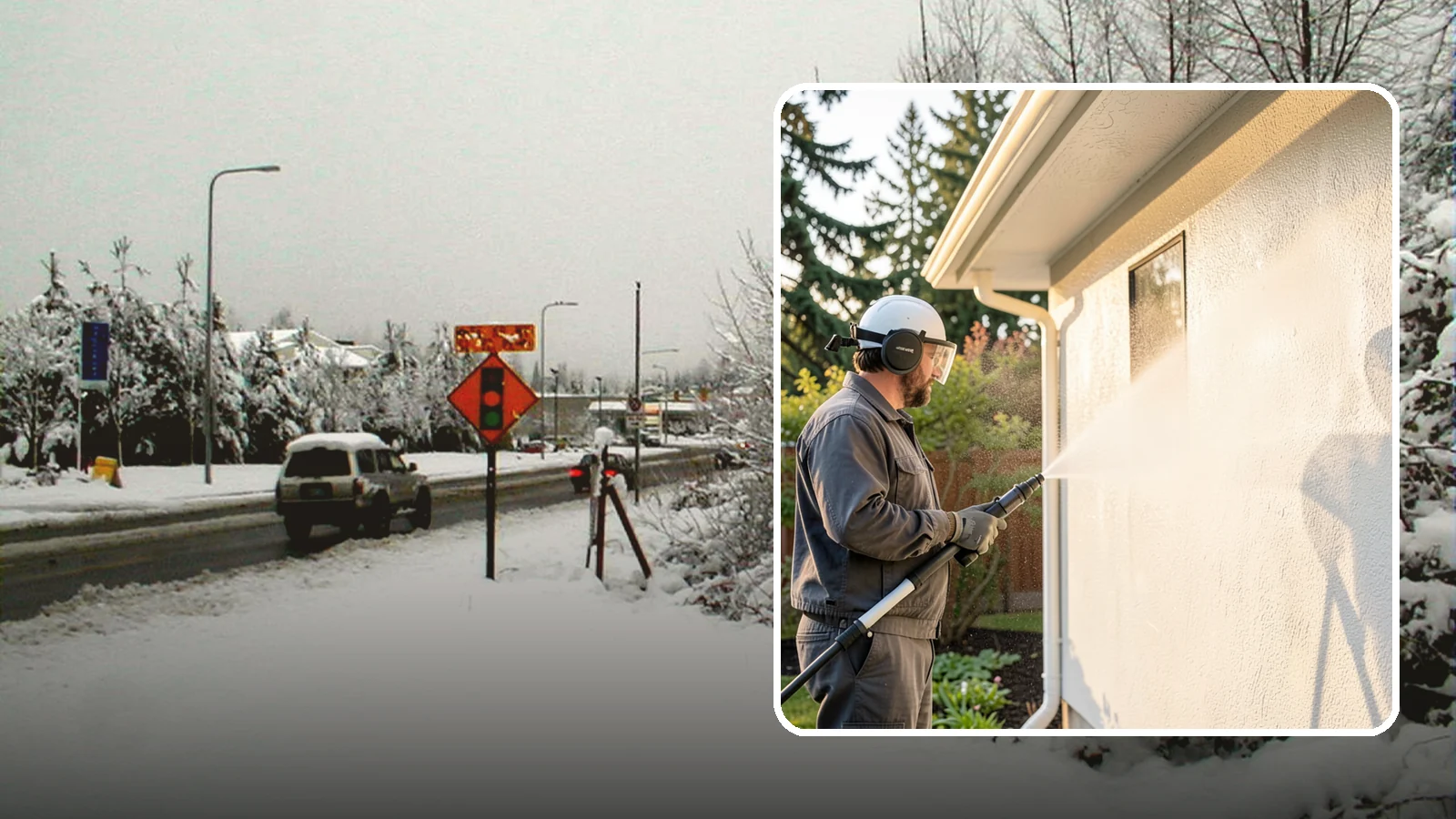 Stucco Soft Wash in Newcastle, King County, WA - Stucco soft wash removes algae and staining from textured stucco using low pressure that protects its porous, delicate surface.