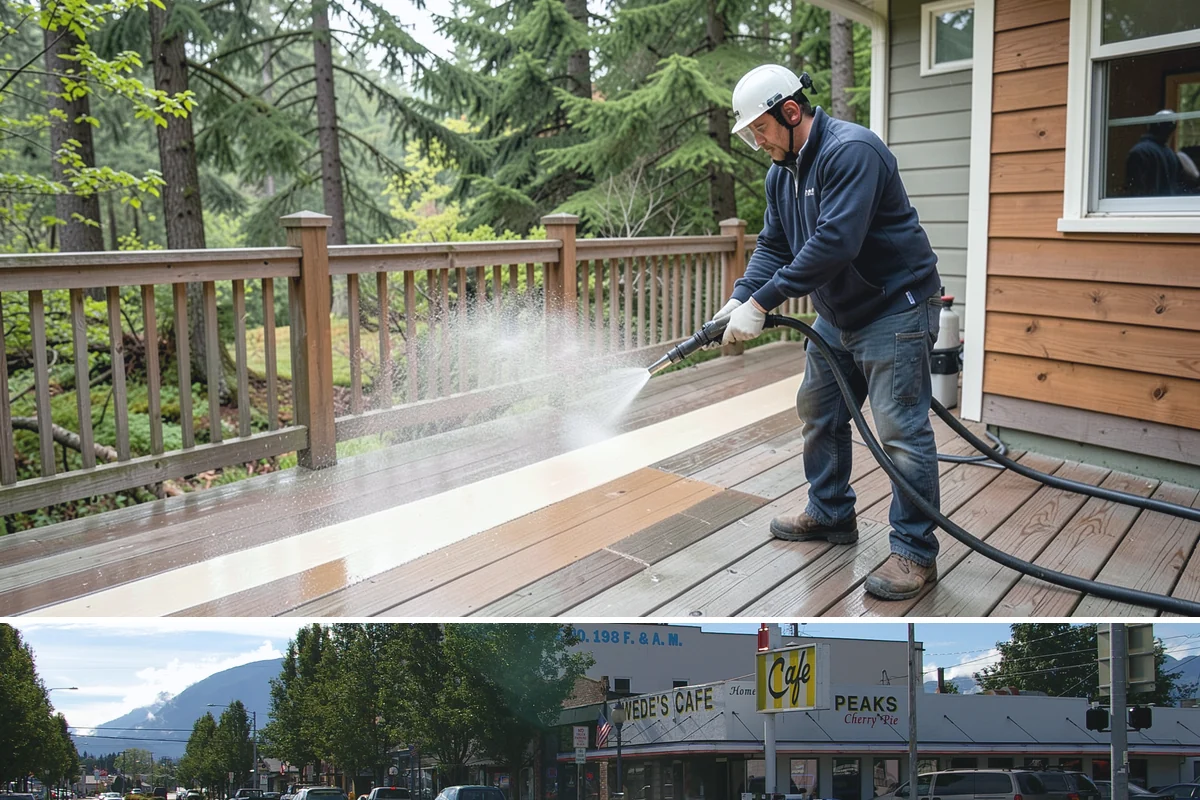 Stucco Soft Wash in North Bend, King County, WA - Best in the milder, drier stretches so the porous stucco can dry properly after washing.