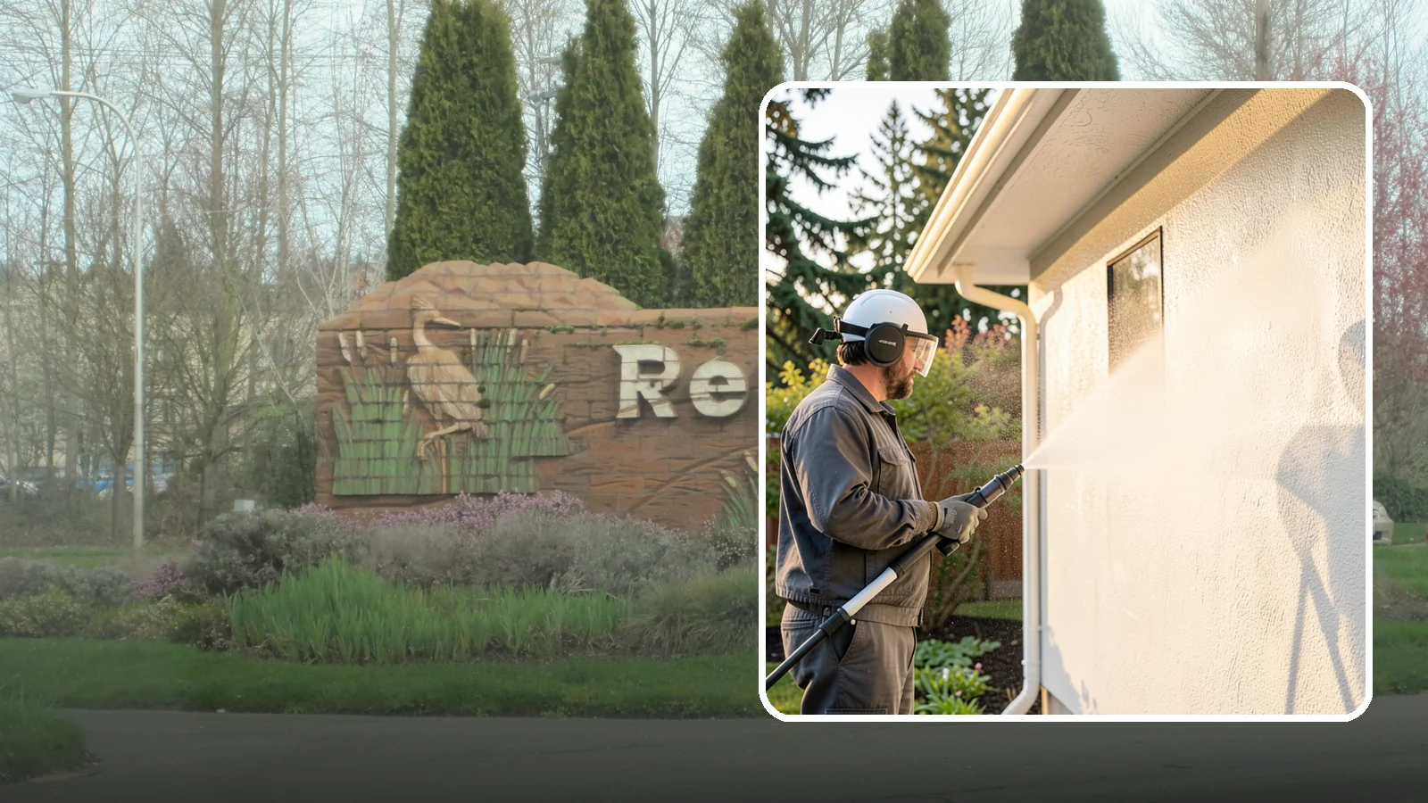 Stucco Soft Wash in Renton, King County, WA - Stucco soft wash removes algae and staining from textured stucco using low pressure that protects its porous, delicate surface.