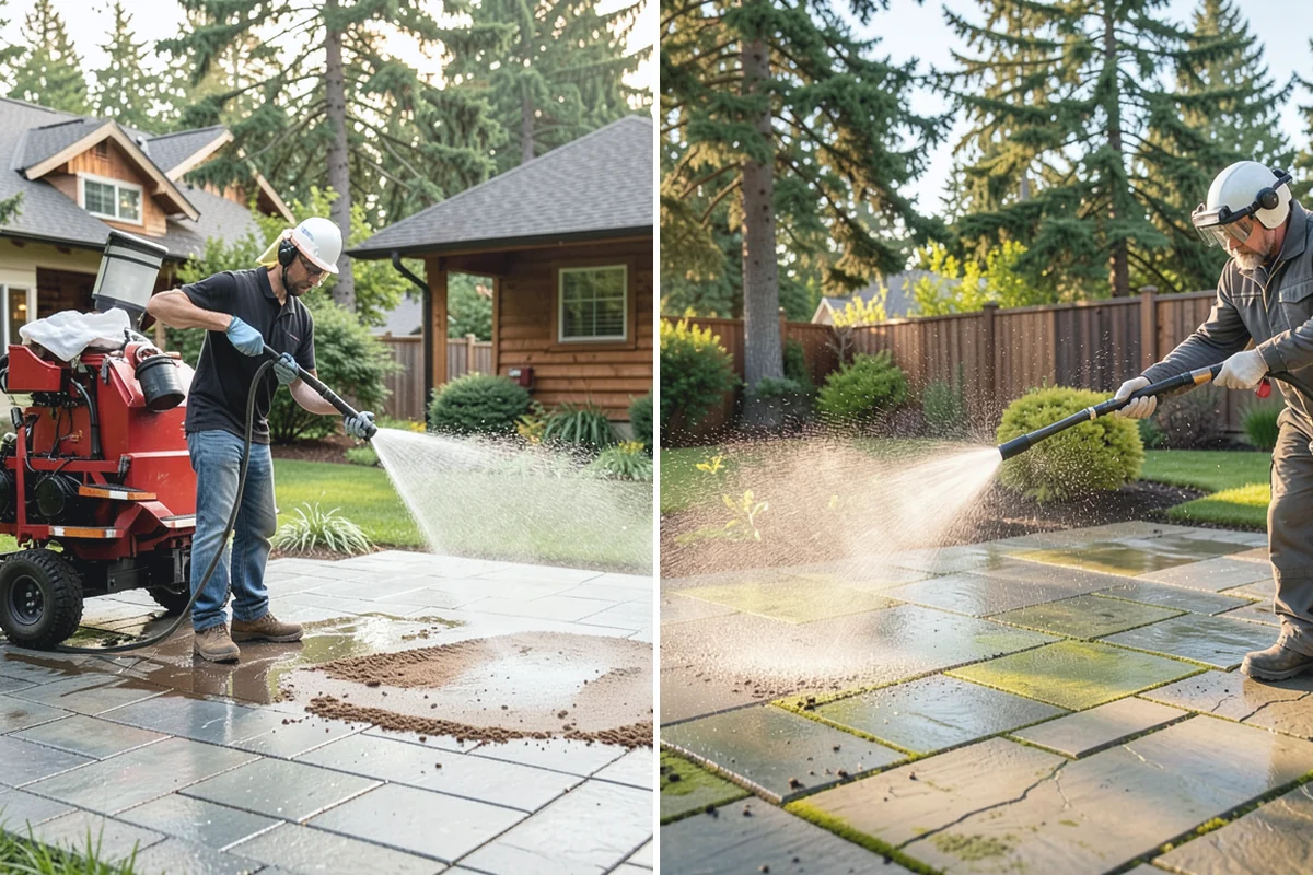 Stucco Soft Wash in Renton, King County, WA - Examine the stucco texture and identify staining
