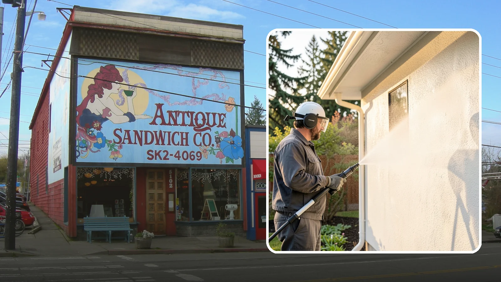 Stucco Soft Wash in Ruston, Pierce County, WA - Stucco soft wash removes algae and staining from textured stucco using low pressure that protects its porous, delicate surface.