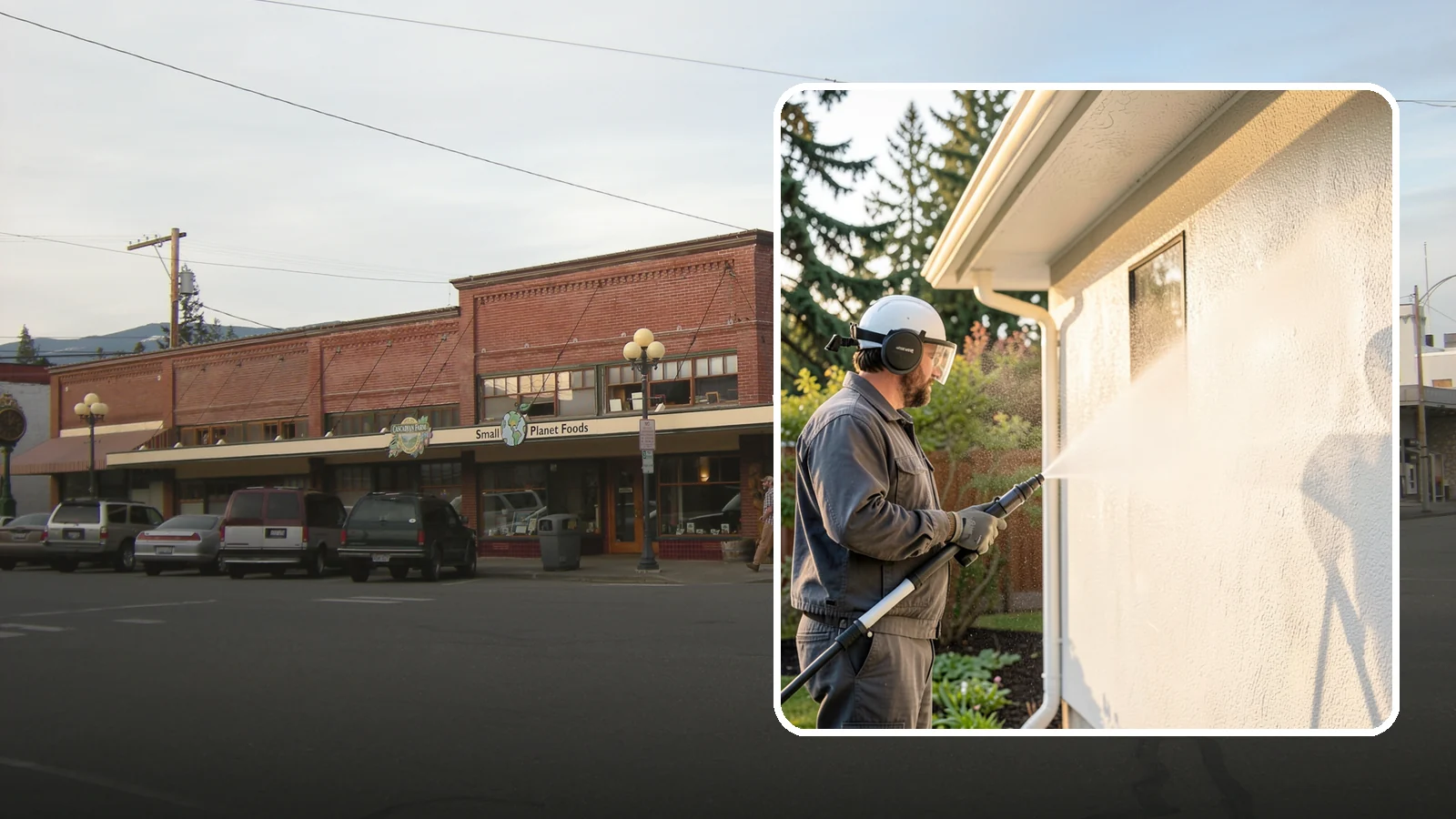 Stucco Soft Wash in Sedro-Woolley, Skagit County, WA - Stucco soft wash removes algae and staining from textured stucco using low pressure that protects its porous, delicate surface.