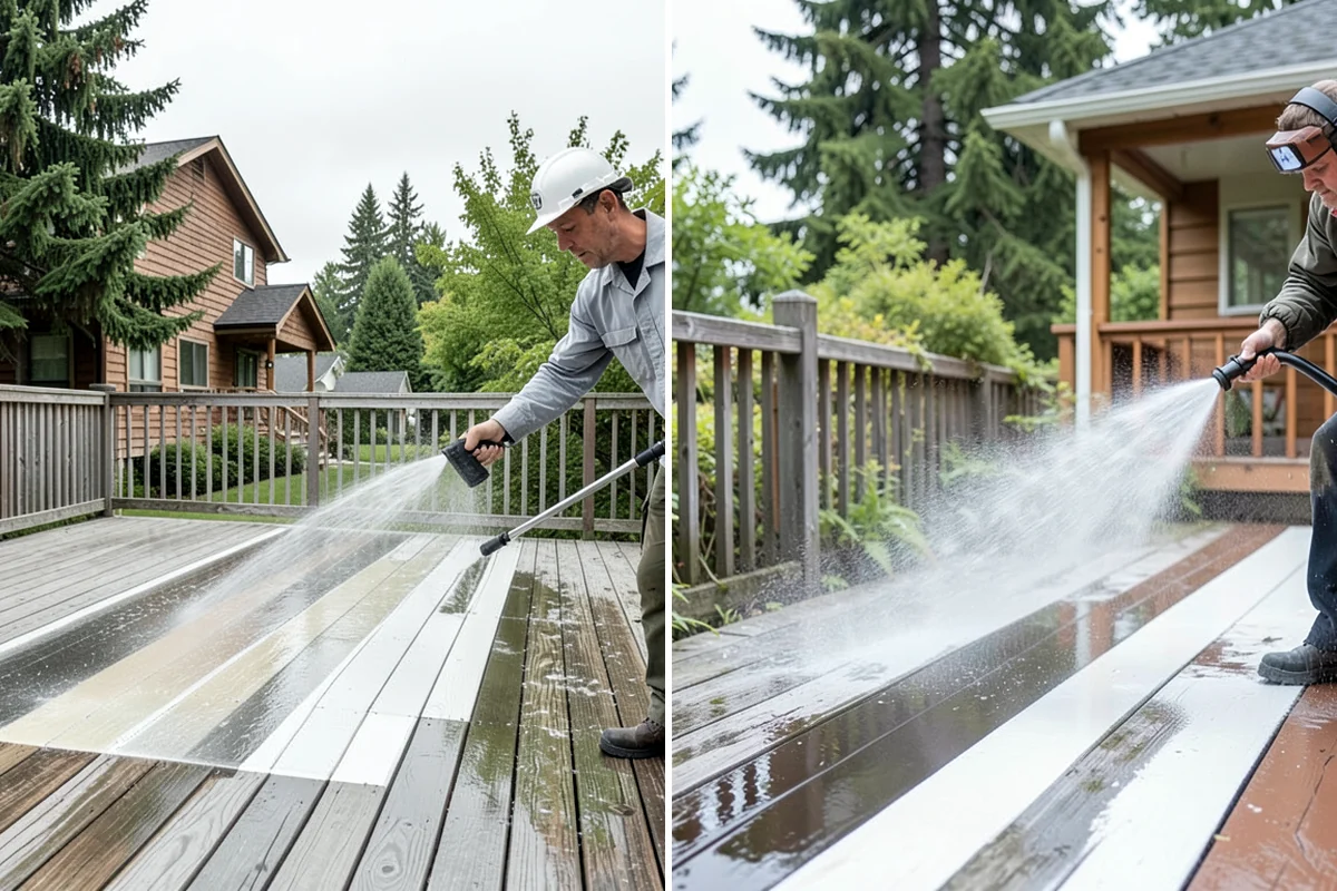 Stucco Soft Wash in Shoreline, King County, WA - Examine the stucco texture and identify staining