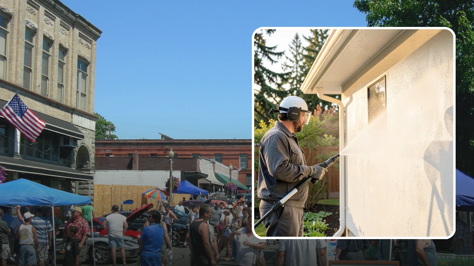 Stucco Soft Wash in Snohomish, Snohomish County, WA - Stucco soft wash removes algae and staining from textured stucco using low pressure that protects its porous, delicate surface.