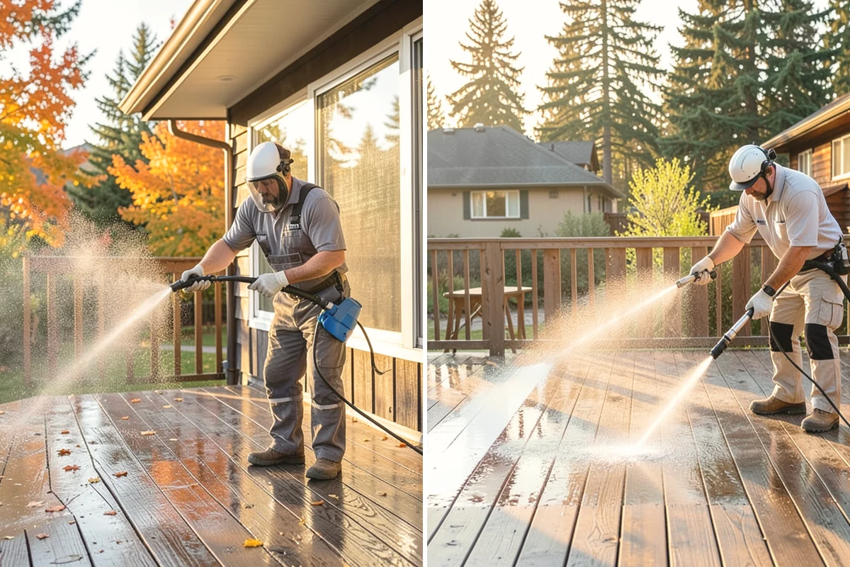 Stucco Soft Wash in Steilacoom, Pierce County, WA - Examine the stucco texture and identify staining