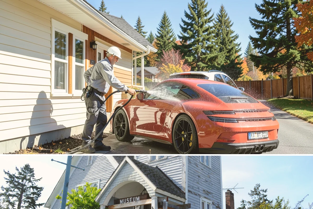 Stucco Soft Wash in Steilacoom, Pierce County, WA - Best in the milder, drier stretches so the porous stucco can dry properly after washing.