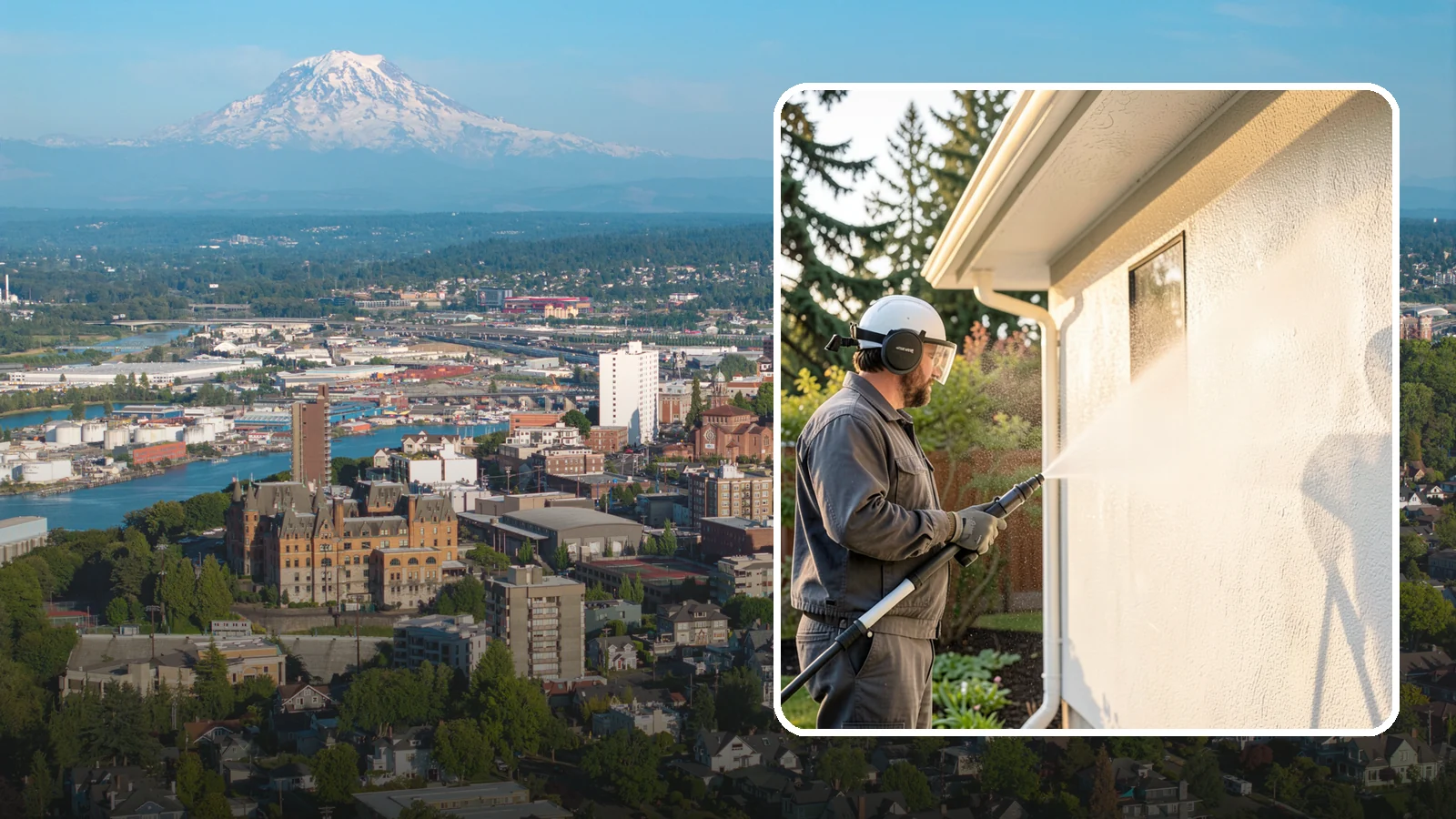 Stucco Soft Wash in Tacoma, Pierce County, WA - Stucco soft wash removes algae and staining from textured stucco using low pressure that protects its porous, delicate surface.