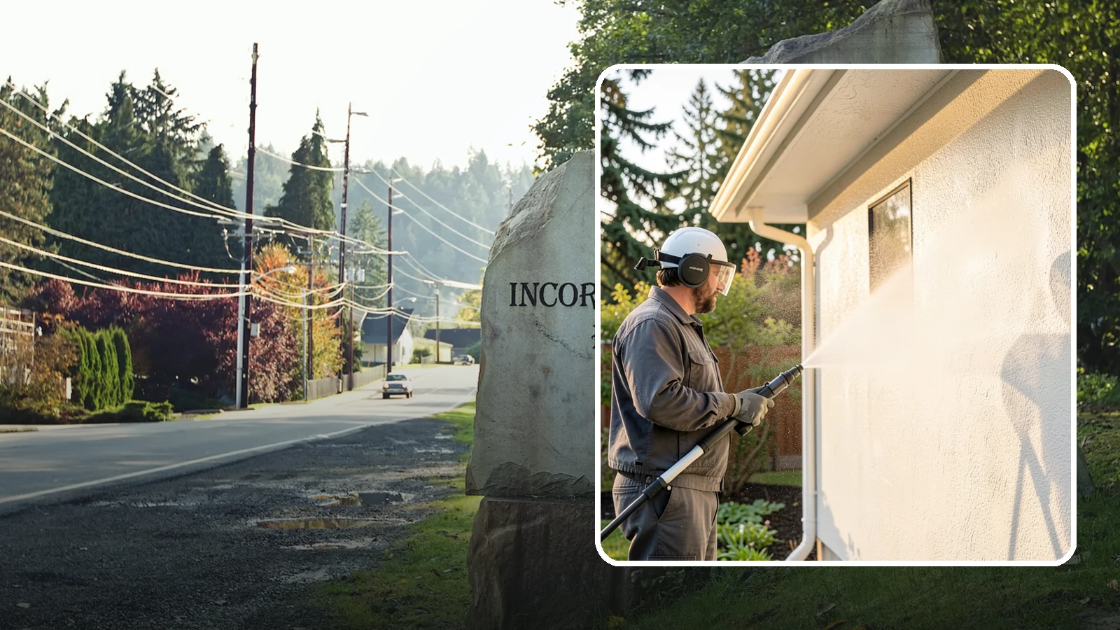 Stucco Soft Wash in Wilkeson, Pierce County, WA - Stucco soft wash removes algae and staining from textured stucco using low pressure that protects its porous, delicate surface.