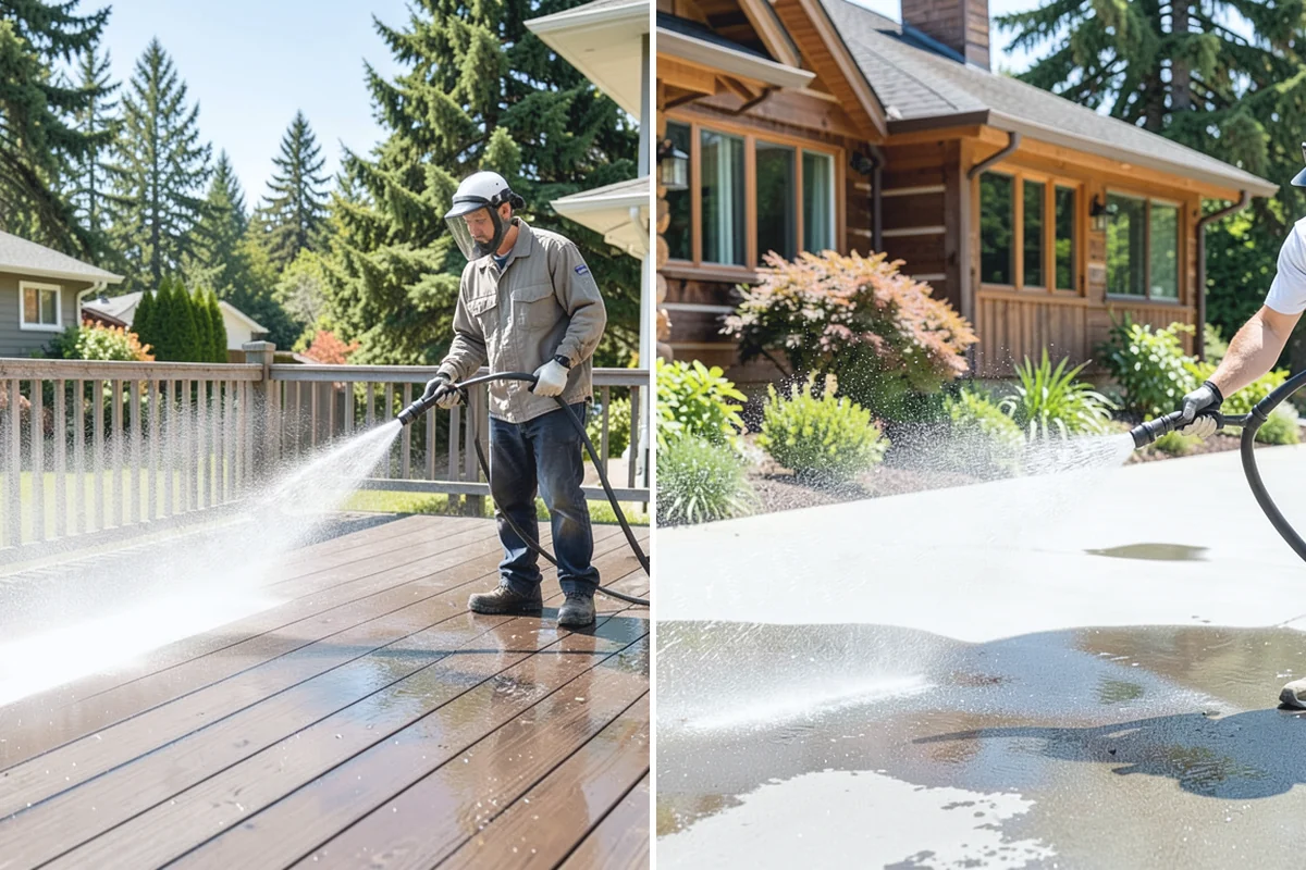 Stucco Soft Wash in Wilkeson, Pierce County, WA - Examine the stucco texture and identify staining