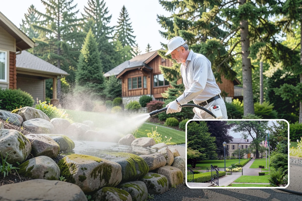Stucco Soft Wash in Woodinville, King County, WA - Cleans porous stucco without chipping its texture