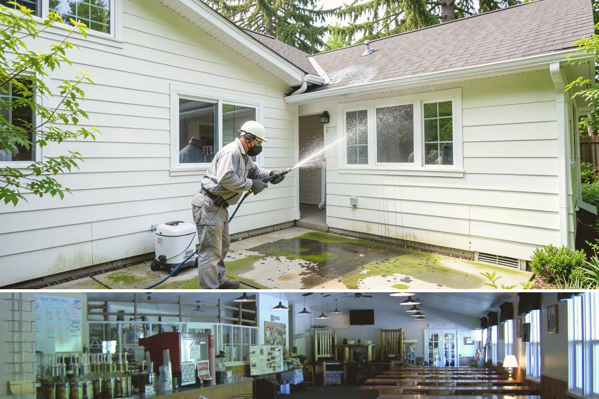 Surface Cleaning in Black Diamond, King County, WA - Best in the drier spring-through-fall window, though it handles algae buildup effectively whenever surfaces need attention.