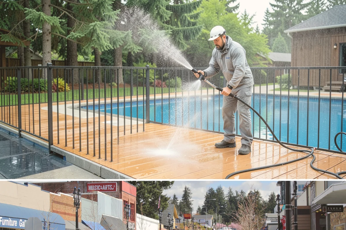 Surface Cleaning in Bothell, King County, WA - Best in the drier spring-through-fall window, though it handles algae buildup effectively whenever surfaces need attention.