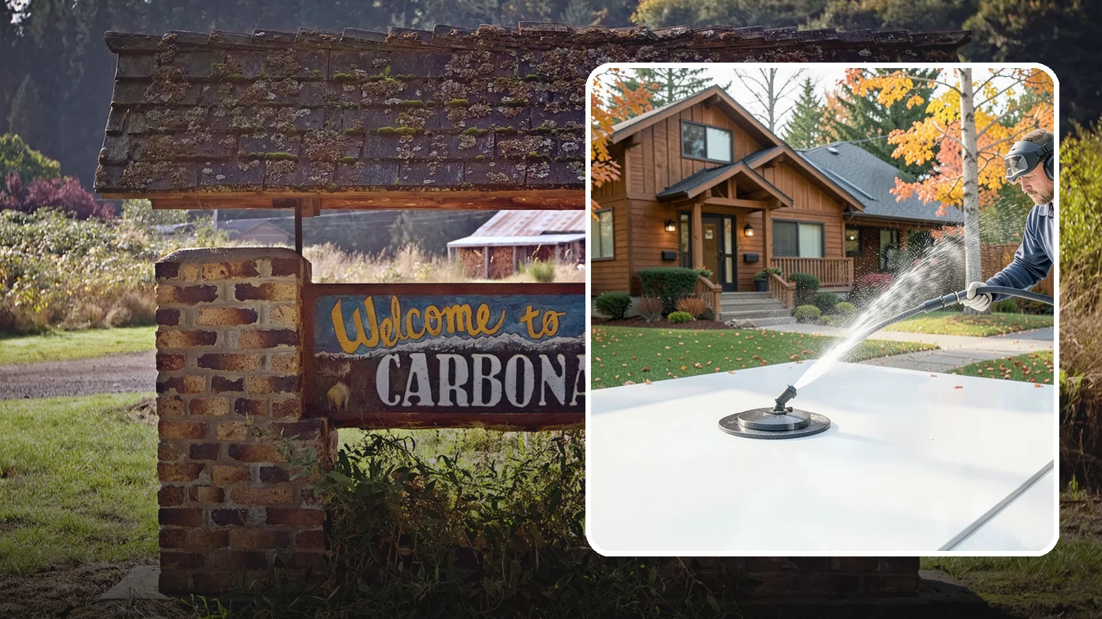 Surface Cleaning in Carbonado, Pierce County, WA - Surface cleaning uses a rotating flat-surface tool to wash large horizontal areas evenly and without the streaking a wand leaves.