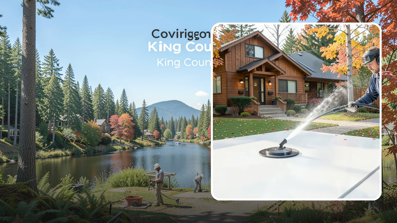Surface Cleaning in Covington, King County, WA - Surface cleaning uses a rotating flat-surface tool to wash large horizontal areas evenly and without the streaking a wand leaves.
