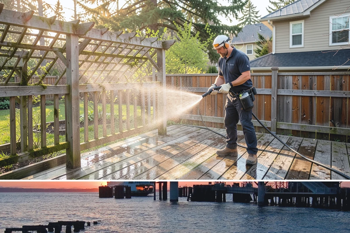 Surface Cleaning in Edmonds, Snohomish County, WA - Best in the drier spring-through-fall window, though it handles algae buildup effectively whenever surfaces need attention.
