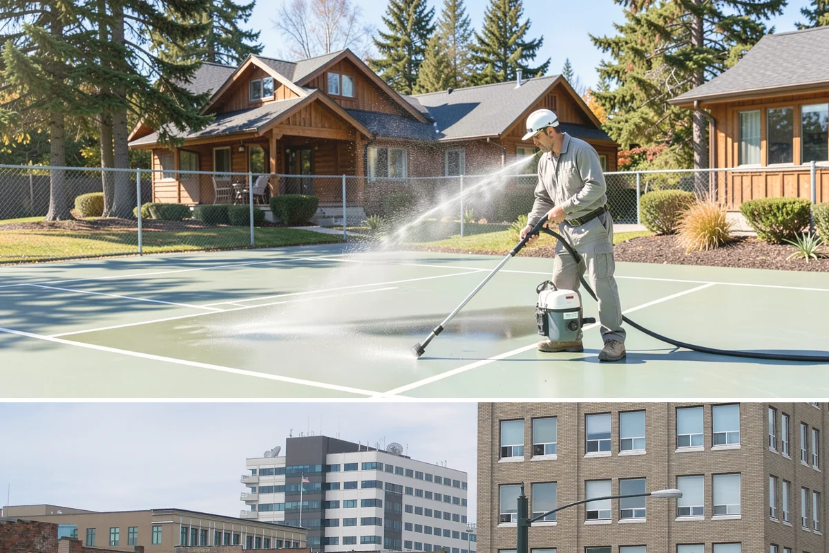 Surface Cleaning in Everett, Snohomish County, WA - Best in the drier spring-through-fall window, though it handles algae buildup effectively whenever surfaces need attention.