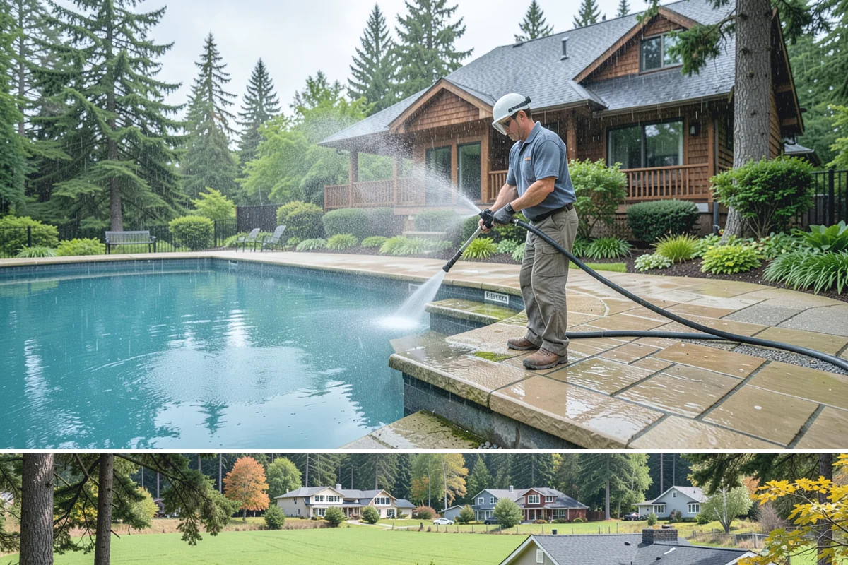 Surface Cleaning in Lyman, Skagit County, WA - Best in the drier spring-through-fall window, though it handles algae buildup effectively whenever surfaces need attention.