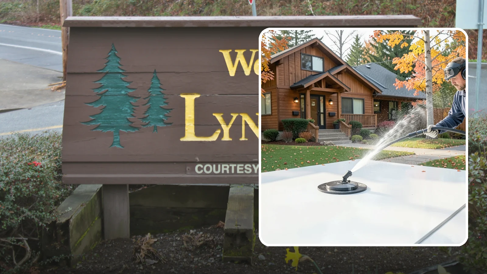 Surface Cleaning in Lynnwood, Snohomish County, WA - Surface cleaning uses a rotating flat-surface tool to wash large horizontal areas evenly and without the streaking a wand leaves.