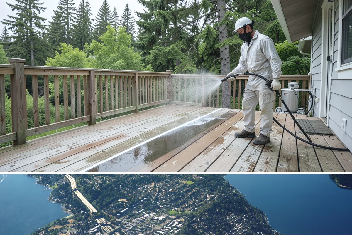 Surface Cleaning in Mercer Island, King County, WA - Best in the drier spring-through-fall window, though it handles algae buildup effectively whenever surfaces need attention.