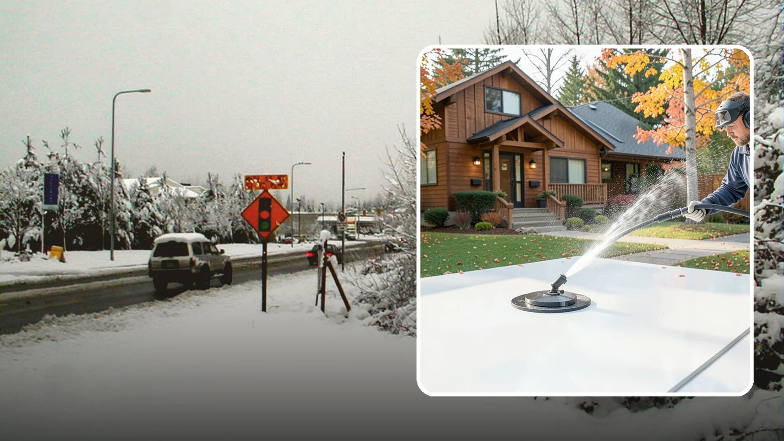 Surface Cleaning in Newcastle, King County, WA - Surface cleaning uses a rotating flat-surface tool to wash large horizontal areas evenly and without the streaking a wand leaves.