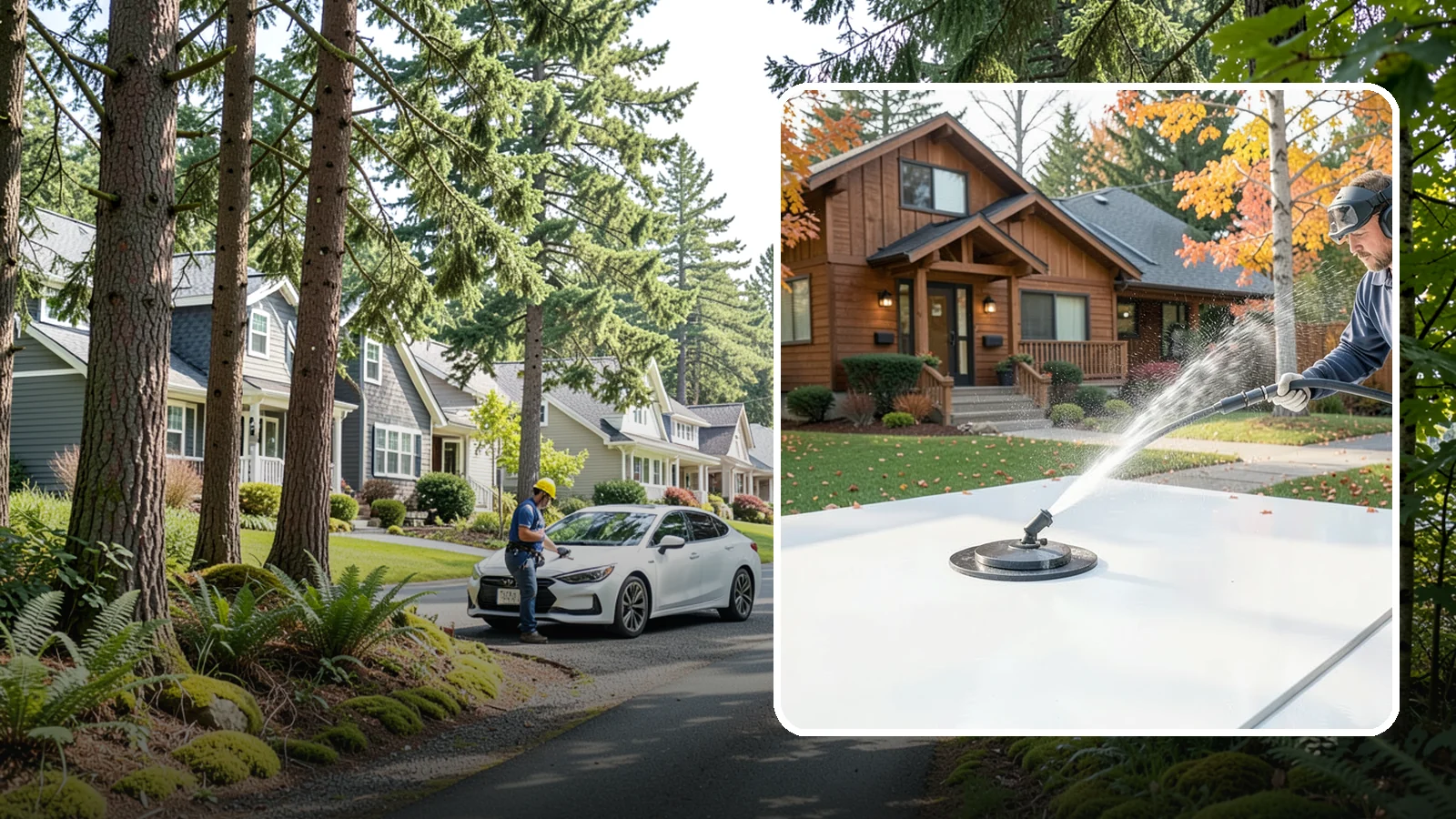 Surface Cleaning in Normandy Park, King County, WA - Surface cleaning uses a rotating flat-surface tool to wash large horizontal areas evenly and without the streaking a wand leaves.