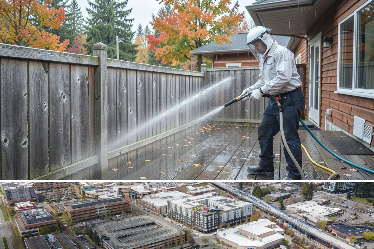 Surface Cleaning in Redmond, King County, WA - Best in the drier spring-through-fall window, though it handles algae buildup effectively whenever surfaces need attention.