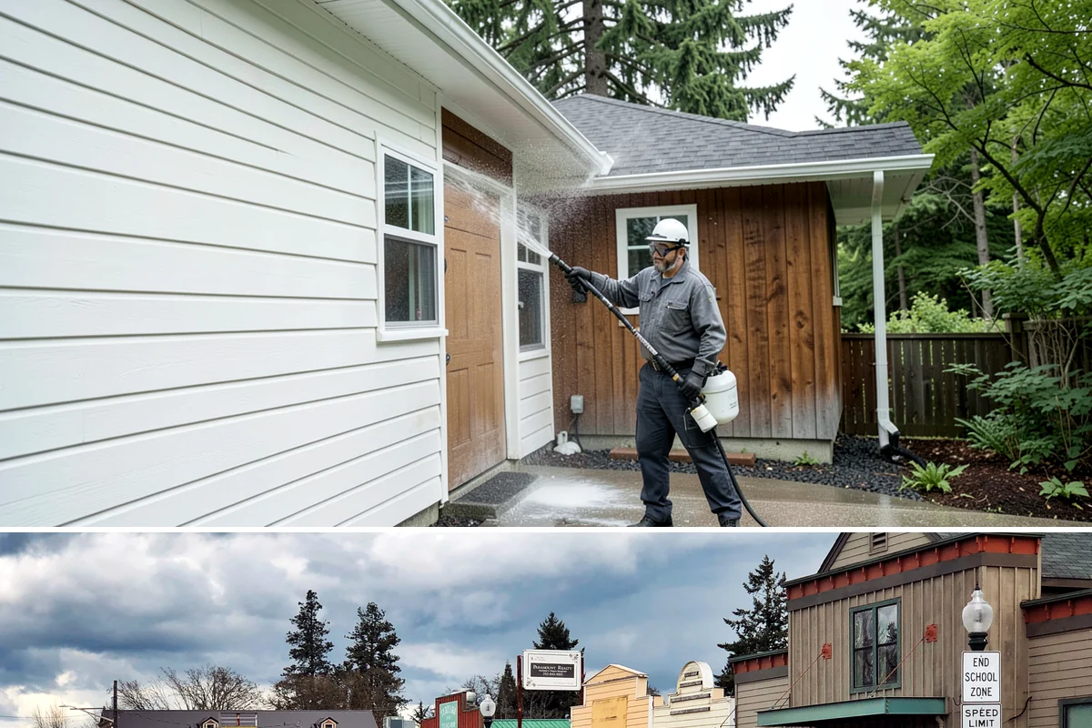 Surface Cleaning in Roy, Pierce County, WA - Best in the drier spring-through-fall window, though it handles algae buildup effectively whenever surfaces need attention.
