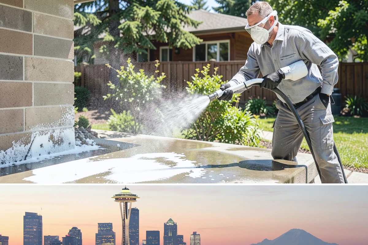 Surface Cleaning in Seattle, King County, WA - Best in the drier spring-through-fall window, though it handles algae buildup effectively whenever surfaces need attention.