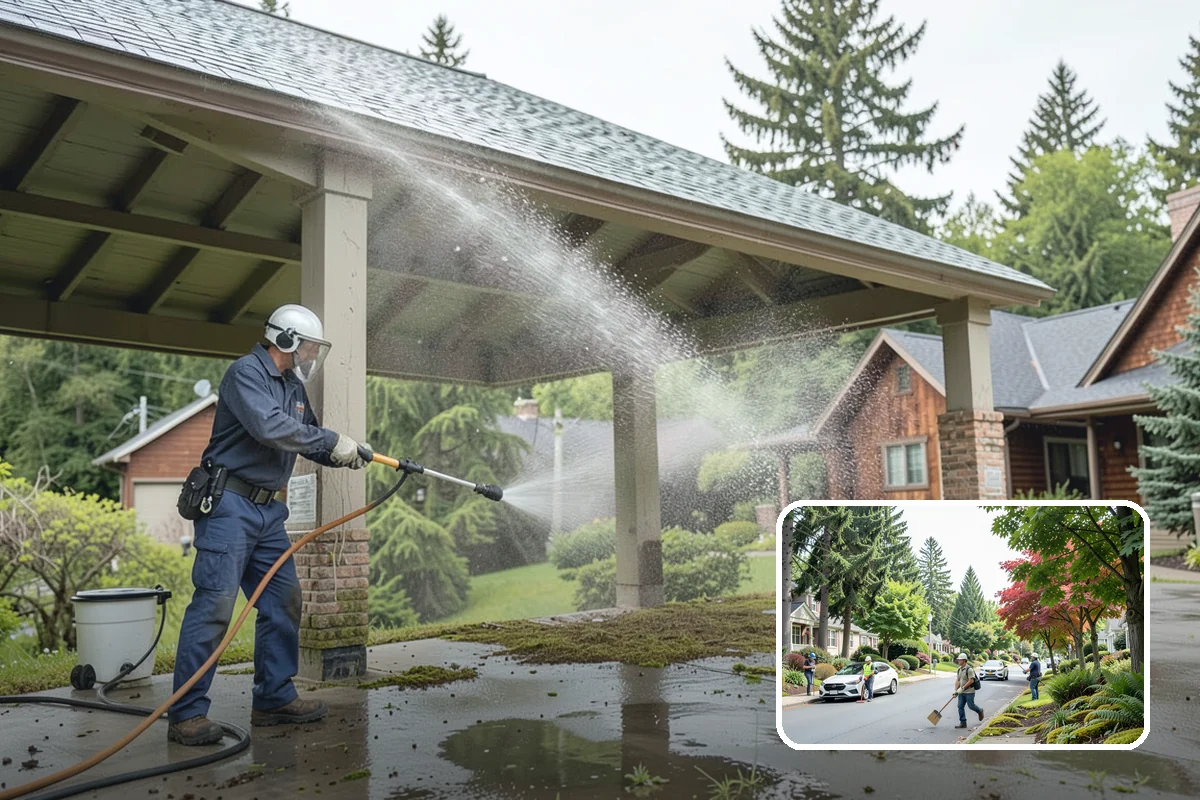 Swing Set Washing in Beaux Arts Village, King County, WA - Clears mildew from wood frames and grime from metal