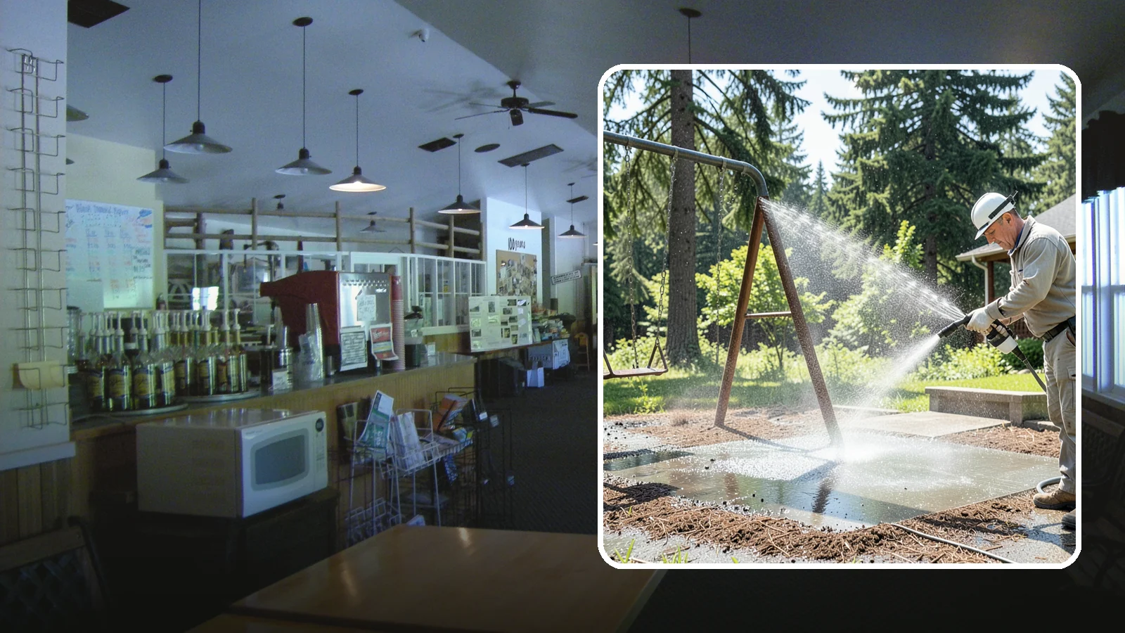 Swing Set Washing in Black Diamond, King County, WA - Wash metal and wood swing sets to clear the mildew, rust film, and grime that build up outdoors.
