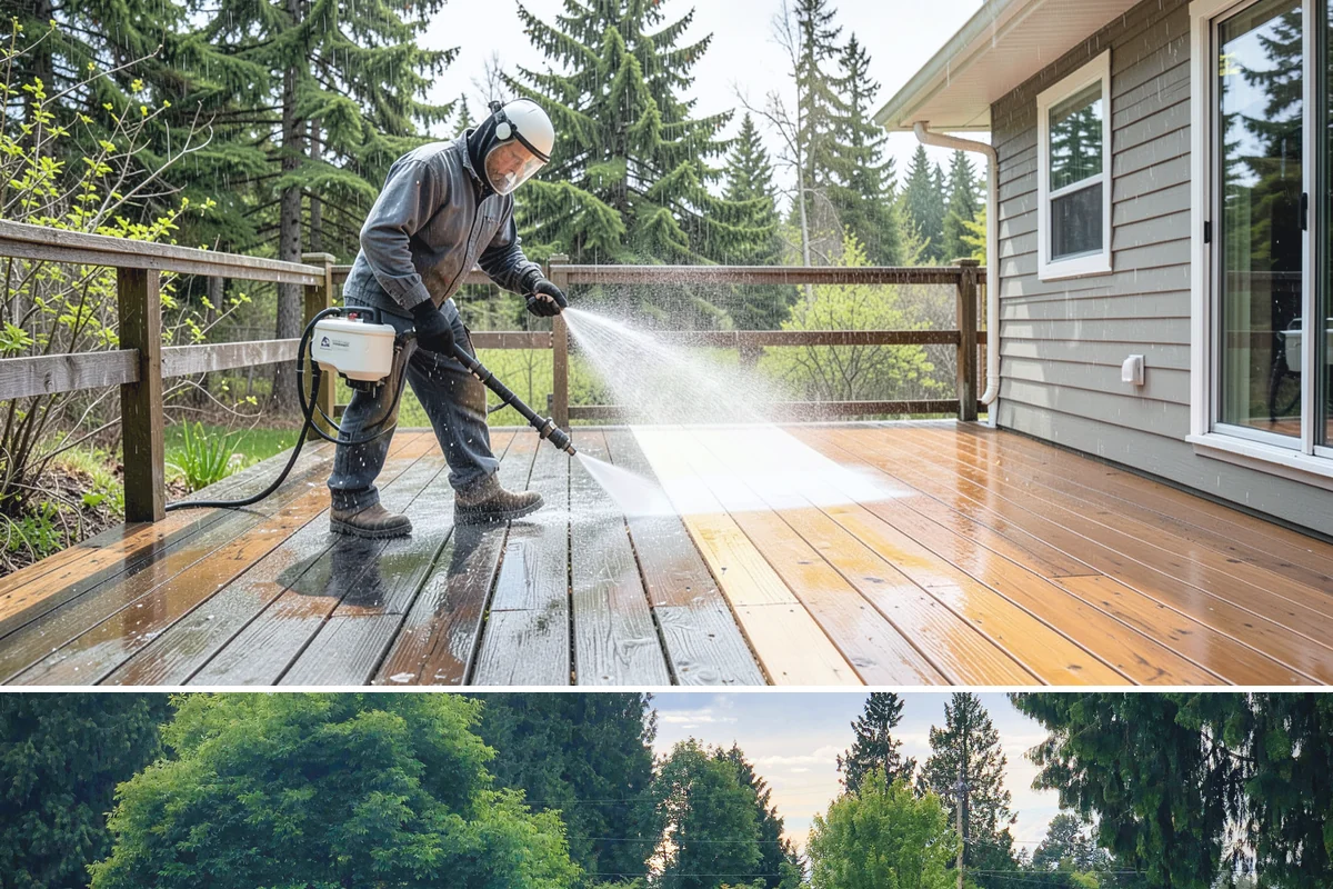 Swing Set Washing in Bonney Lake, Pierce County, WA - Spring is the right time to wash off the winter's mildew and get the swing set ready for the active summer months.