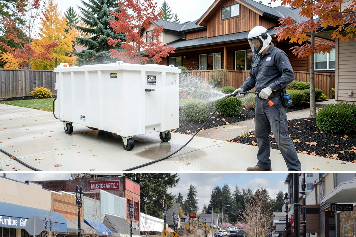 Swing Set Washing in Bothell, King County, WA - Spring is the right time to wash off the winter's mildew and get the swing set ready for the active summer months.