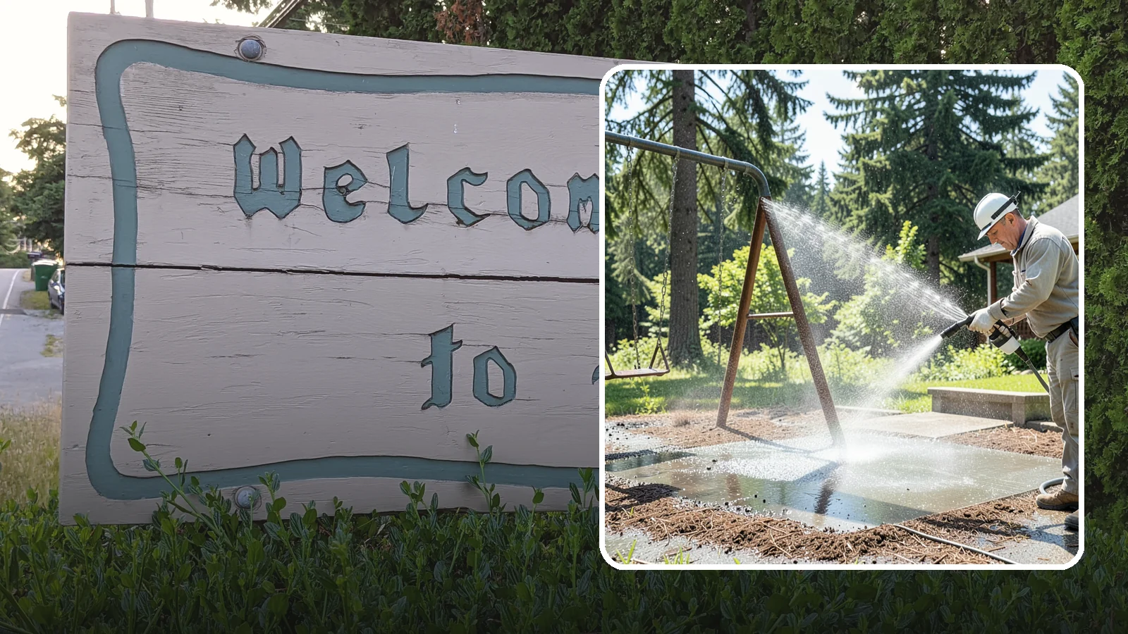 Swing Set Washing in Brier, Snohomish County, WA - Wash metal and wood swing sets to clear the mildew, rust film, and grime that build up outdoors.