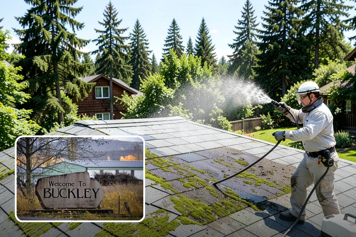 Swing Set Washing in Buckley, Pierce County, WA - Clears mildew from wood frames and grime from metal