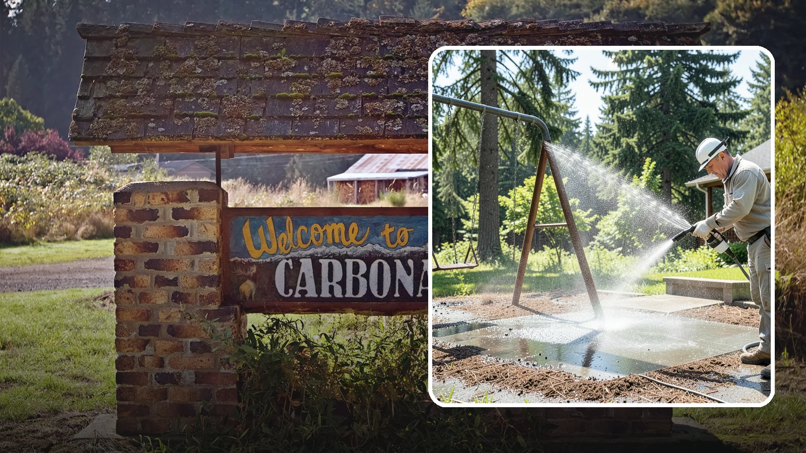 Swing Set Washing in Carbonado, Pierce County, WA - Wash metal and wood swing sets to clear the mildew, rust film, and grime that build up outdoors.