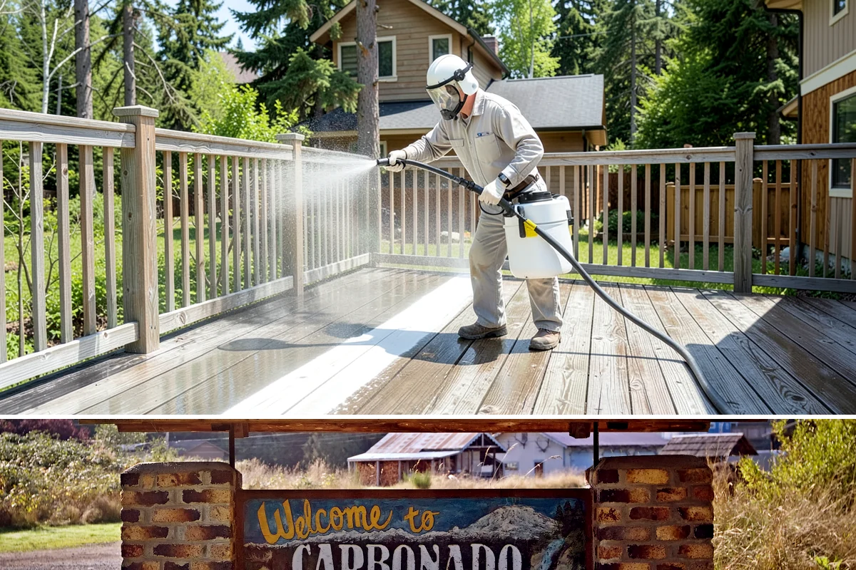 Swing Set Washing in Carbonado, Pierce County, WA - Spring is the right time to wash off the winter's mildew and get the swing set ready for the active summer months.