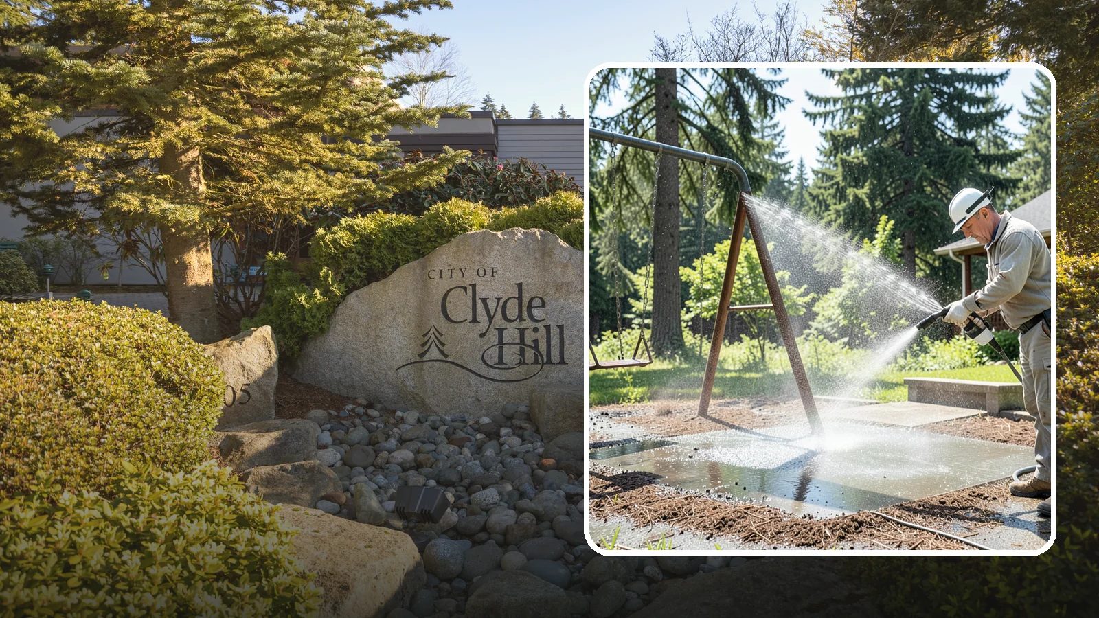 Swing Set Washing in Clyde Hill, King County, WA - Wash metal and wood swing sets to clear the mildew, rust film, and grime that build up outdoors.
